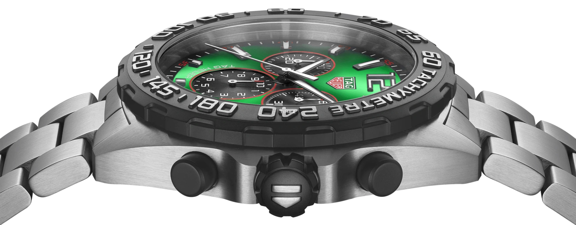 TAG Heuer,Formula 1 43mm,43mm,Stainless Steel,Green,Black,Quartz,Chronograph,Day,CAZ101AP,CAZ101AP.BA0842