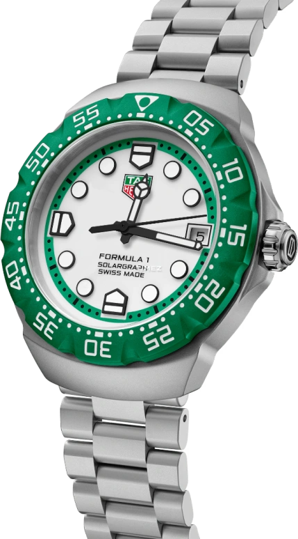 TAG Heuer,Formula 1 38mm,38mm,Stainless Steel,White,Quartz,Day,Solar Charging,WBY1113,WBY1113.BA0042