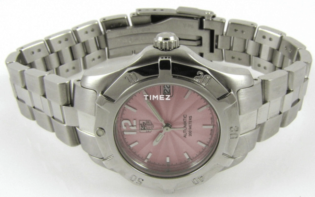 TAG Heuer,2000 27mm,27mm,Stainless Steel,Pink,Automatic,Day,Sapphire,Crystal Glass,WN2310,WN2310.BA0360
