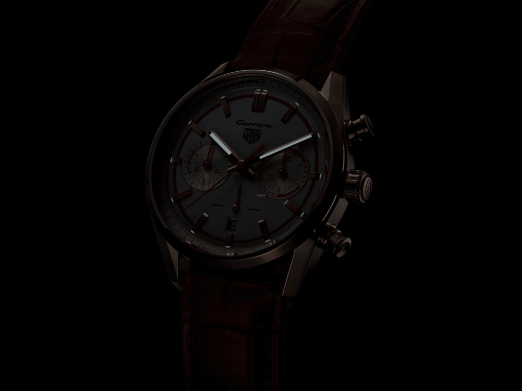 TAG Heuer,Carrera 42mm,42mm,Rose Gold,Rose Gold,White,Red,Automatic,80hours,In-house Caliber,CBN2045,CBN2045.FC8316
