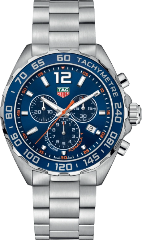 TAG Heuer,Formula 1 43mm,43mm,Stainless Steel,Blue,Quartz,Chronograph,Date,CAZ1014,CAZ1014.BA0842