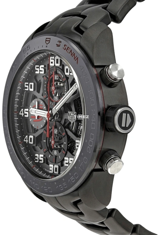 TAG Heuer,Carrera 45mm,45mm,Stainless Steel,Black,Automatic,Chronograph,Day,CAR2A1L,CAR2A1L.BA0688