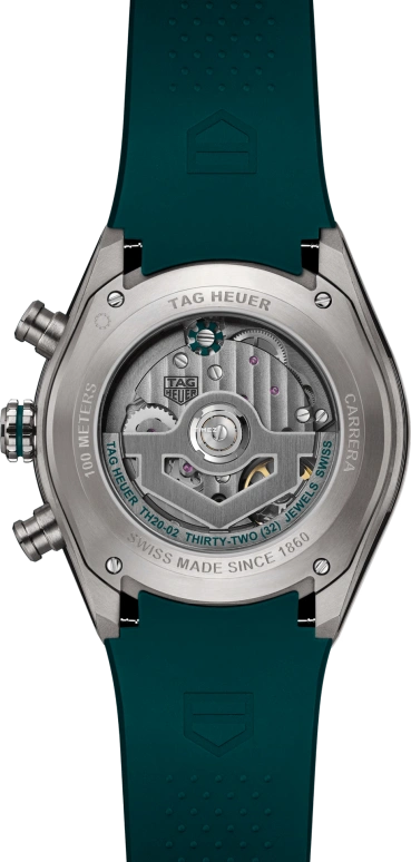 TAG Heuer,Carrera 44mm,44mm,Titanium,Ceramic,Green,Silver,Black,Automatic,Chronograph,Day,Dule Time,CBU2084,CBU2084.FT6297