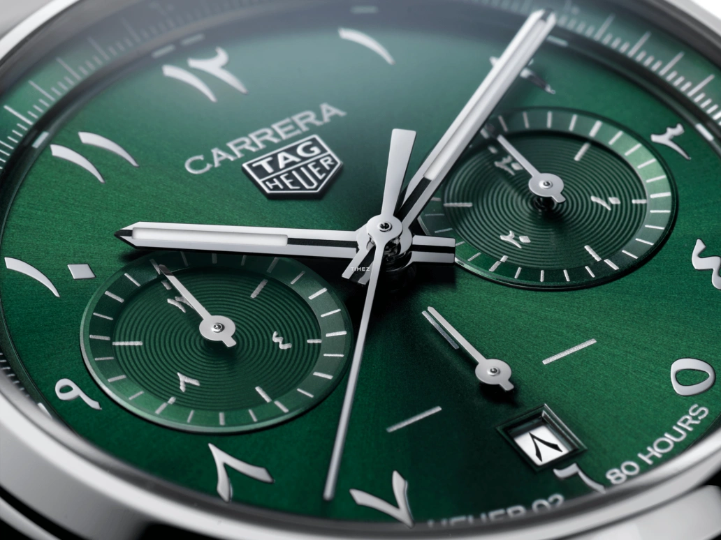 TAG Heuer,Carrera 42mm,42mm,Stainless Steel,Green,Automatic,Chronograph,Day,CBN2014,CBN2014.EB0240