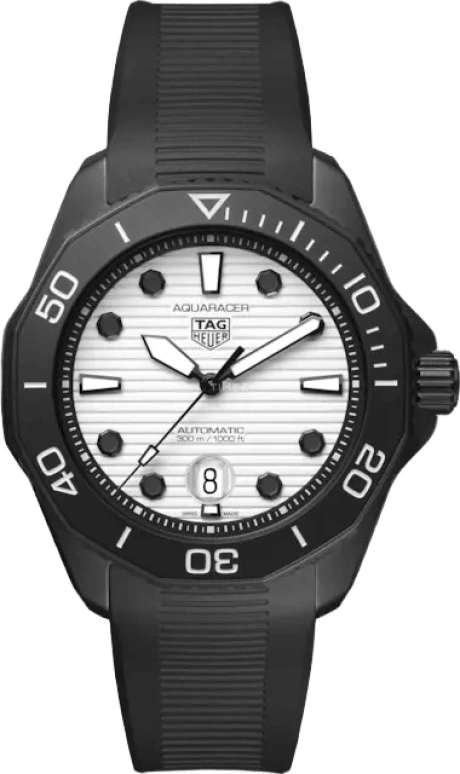 TAG Heuer,Aquaracer 43mm,43mm,Ceramic,Stainless Steel,Black,Luminous,White,Automatic,Chronograph,Date,WBP201D,WBP201D.FT6197