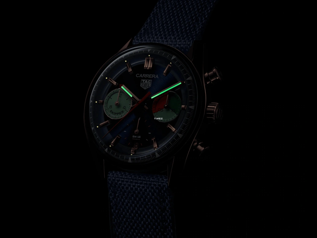 TAG Heuer,Carrera 39mm,39mm,Rose Gold,Blue,Automatic,Regatta Timer,Day,CBS2241,CBS2241.FN8023