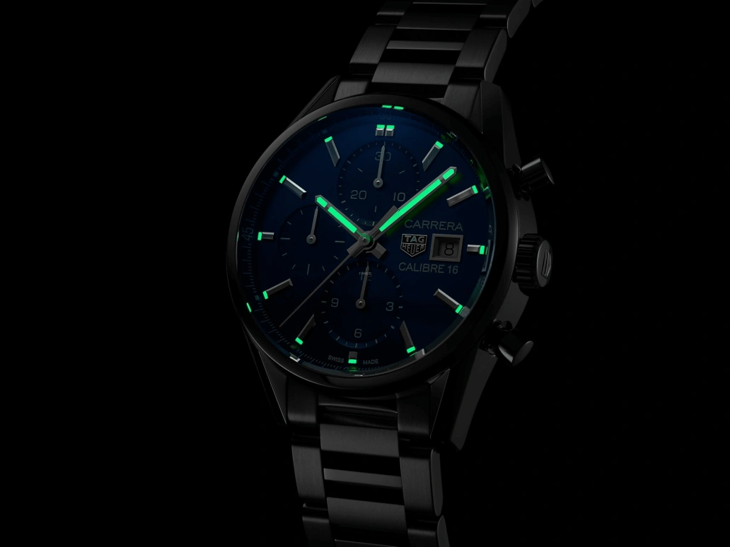 TAG Heuer,Carrera 41mm,41mm,Stainless Steel,Blue,Automatic,Chronograph,Date,CBK2112,CBK2112.BA0715