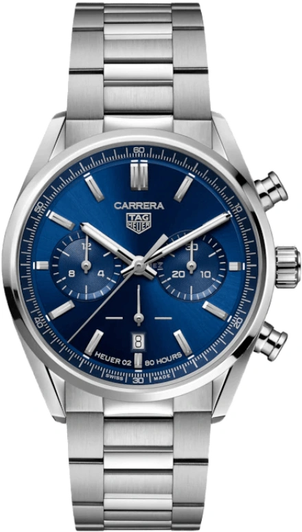 TAG Heuer,Carrera 42mm,42mm,Stainless Steel,Blue,Automatic,Chronograph,Date,Column Wheel,CBN2011,CBN2011.BA0642