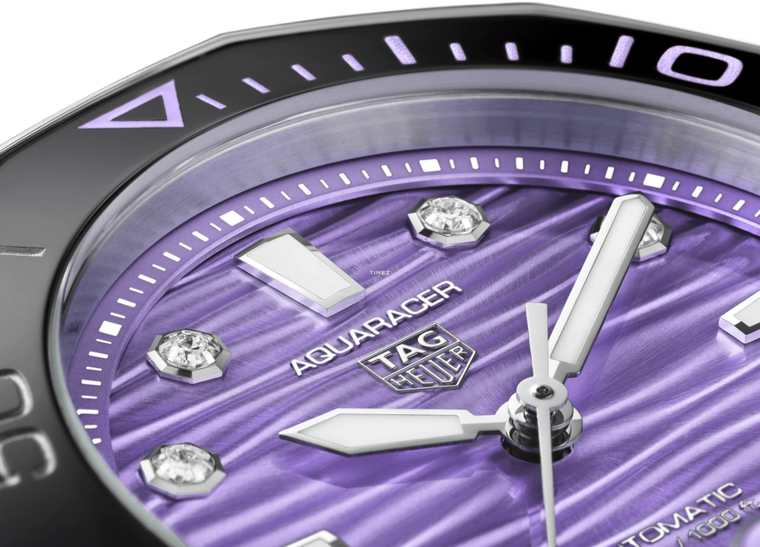 TAG Heuer,Aquaracer 36mm,36mm,Stainless Steel,Ceramic,Purple,Automatic,Day,42hours,WBP231M,WBP231M.BA0618