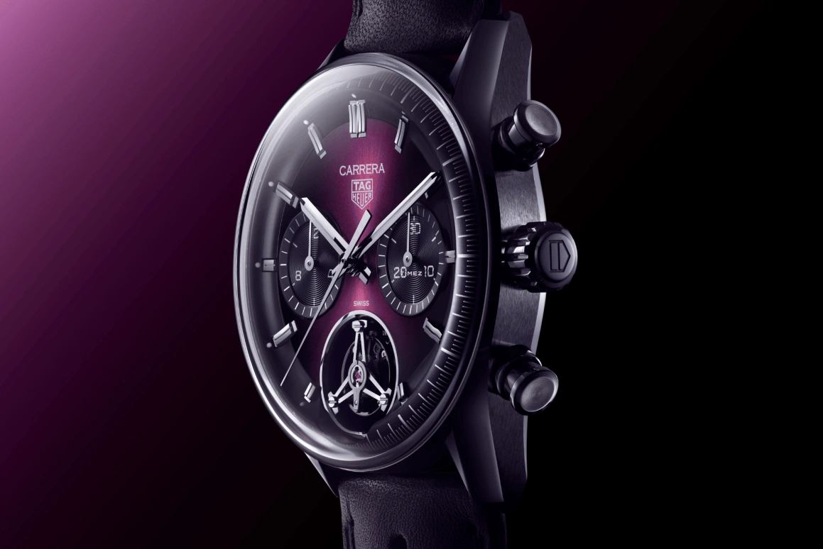 TAG Heuer,Carrera 42mm,42mm,Stainless Steel,Purple,Automatic,Chronograph,Tourbillon,CBS5017,CBS5017.FC6605