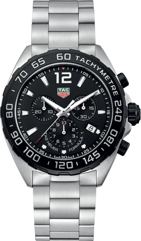 TAG Heuer,Formula 1 43mm,43mm,Stainless Steel,Black,Quartz,Chronograph,Date,CAZ1010,CAZ1010.BA0842
