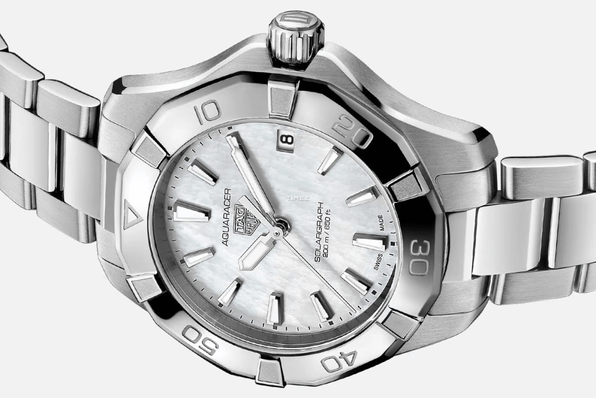 TAG Heuer,Aquaracer 34mm,34mm,Stainless Steel,White,Quartz,Day,In-house Caliber,WBP1312,WBP1312.BA0005