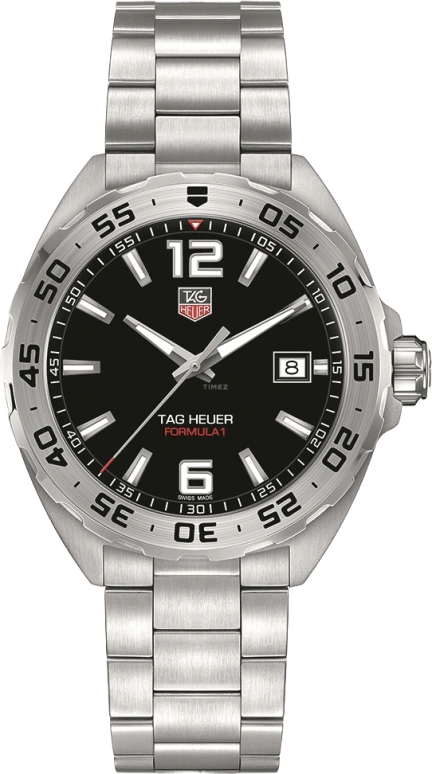 TAG Heuer,Formula 1 41mm,41mm,Stainless Steel,Black,Quartz,Date,Sapphire,WAZ1112,WAZ1112.BA0875