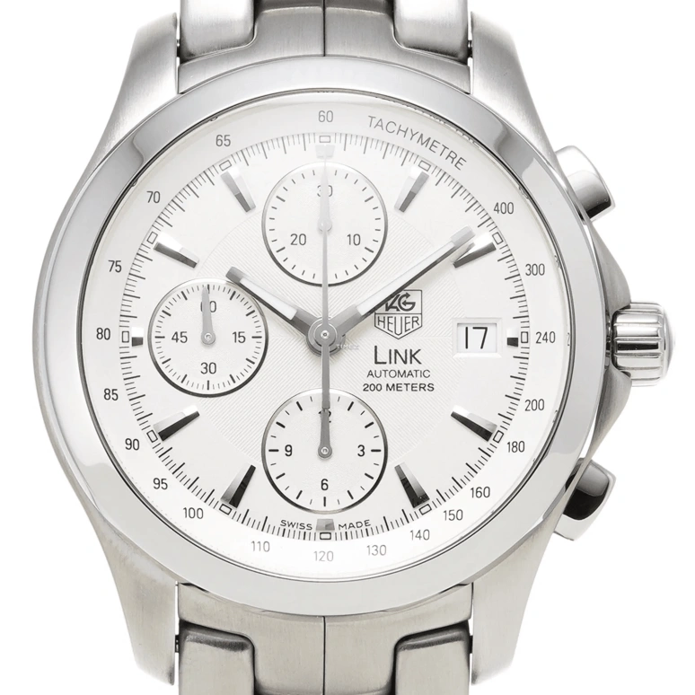 TAG Heuer,Link 40mm,40mm,Stainless Steel,White,Automatic,Chronograph,Day,CJF2111,CJF2111.BA0576