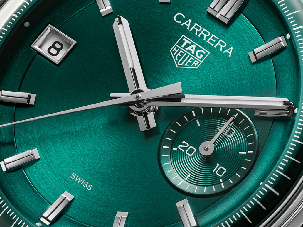 TAG Heuer,Carrera 39mm,39mm,Stainless Steel,Green,Automatic,Chronograph,Day,CBS2211,CBS2211.BA0048