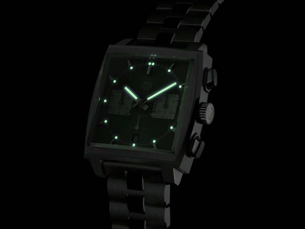 TAG Heuer,Monaco 39mm,39mm,Stainless Steel,Black,Automatic,Chronograph,Date,Column Wheel,CBL2113,CBL2113.BA0644