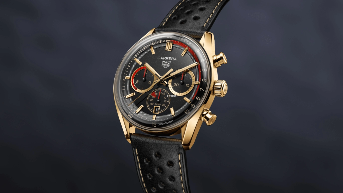 TAG Heuer,Carrera 42mm,42mm,Yellow Gold,Black,Automatic,Chronograph,Day,CBS2041,CBS2041.EB0382