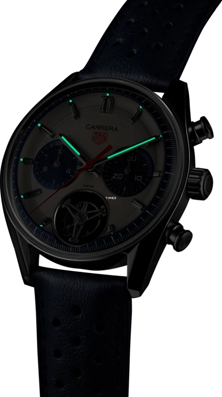 TAG Heuer,Carrera 42mm,42mm,Stainless Steel,Blue,White,Automatic,Chronograph,Tourbillon,CBS5013,CBS5013.EB0375