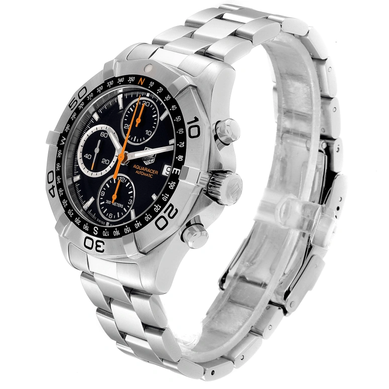 TAG Heuer,Aquaracer 40mm,40mm,Stainless Steel,Black,Automatic,Chronograph,Day,CAF2113,CAF2113.BA0809