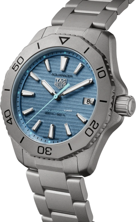 TAG Heuer,Aquaracer 40mm,40mm,Titanium,Ice Blue,Quartz,Day,Solar Charging,WBP1182,WBP1182.BF0000