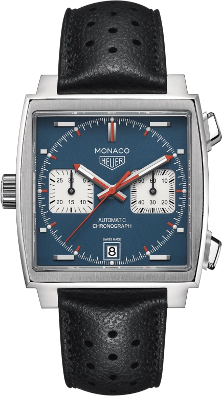 TAG Heuer,Monaco 39mm,39mm,Stainless Steel,Blue,Automatic,Chronograph,Date,Robert Downey Jr.,CAW211P,CAW211P.FC6356