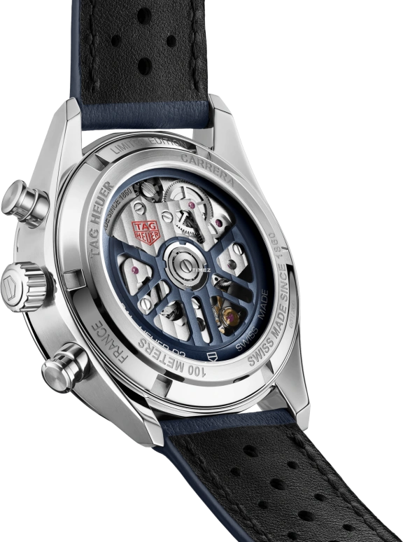 TAG Heuer,Carrera 42mm,42mm,Stainless Steel,White,Blue,Automatic,Chronograph,Day,CBN201B,CBN201B.FC6541