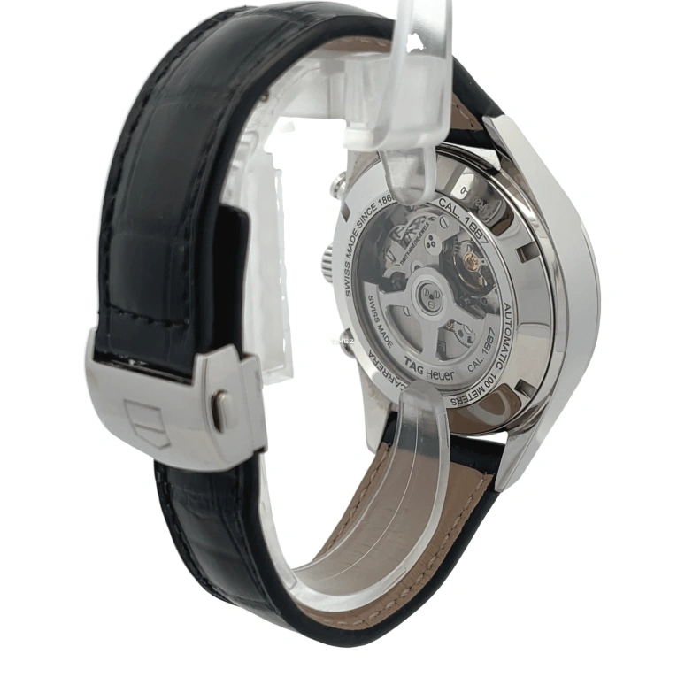 TAG Heuer,Carrera 43mm,43mm,Stainless Steel,Black,Automatic,Chronograph,Day,CAR2014,CAR2014.FC6236