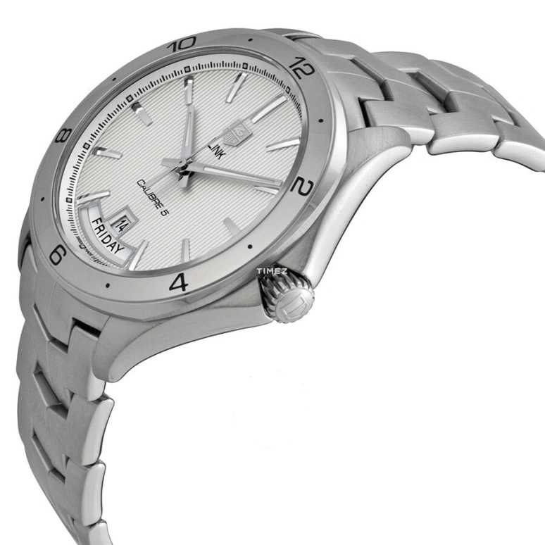 TAG Heuer,Link 42mm,42mm,Stainless Steel,Silver White,Automatic,Date,Day,WAT2011,WAT2011.BA0951