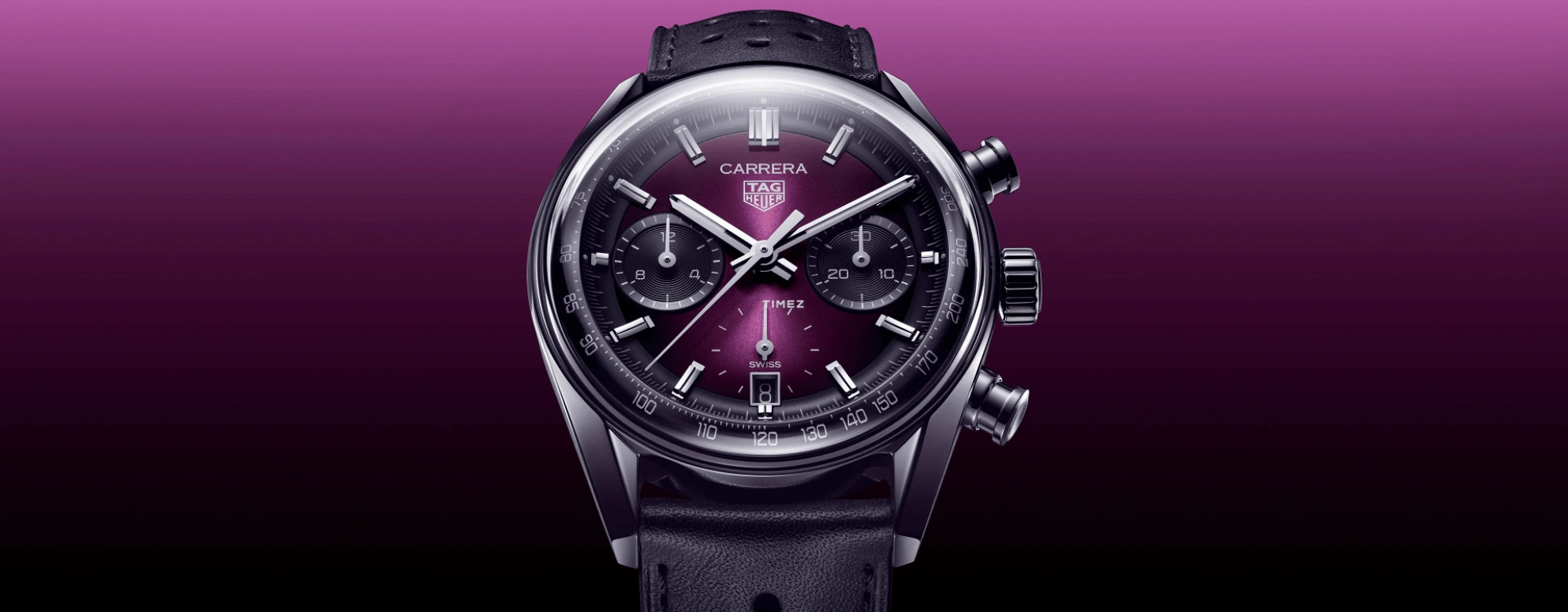 TAG Heuer,Carrera 39mm,39mm,Stainless Steel,Purple,Automatic,Chronograph,Day,CBS2219,CBS2219.FC6607