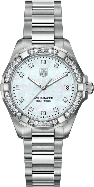 TAG Heuer,Aquaracer 32mm,32mm,Stainless Steel,White,Quartz,Day,Sapphire,WAY1314,WAY1314.BA0915