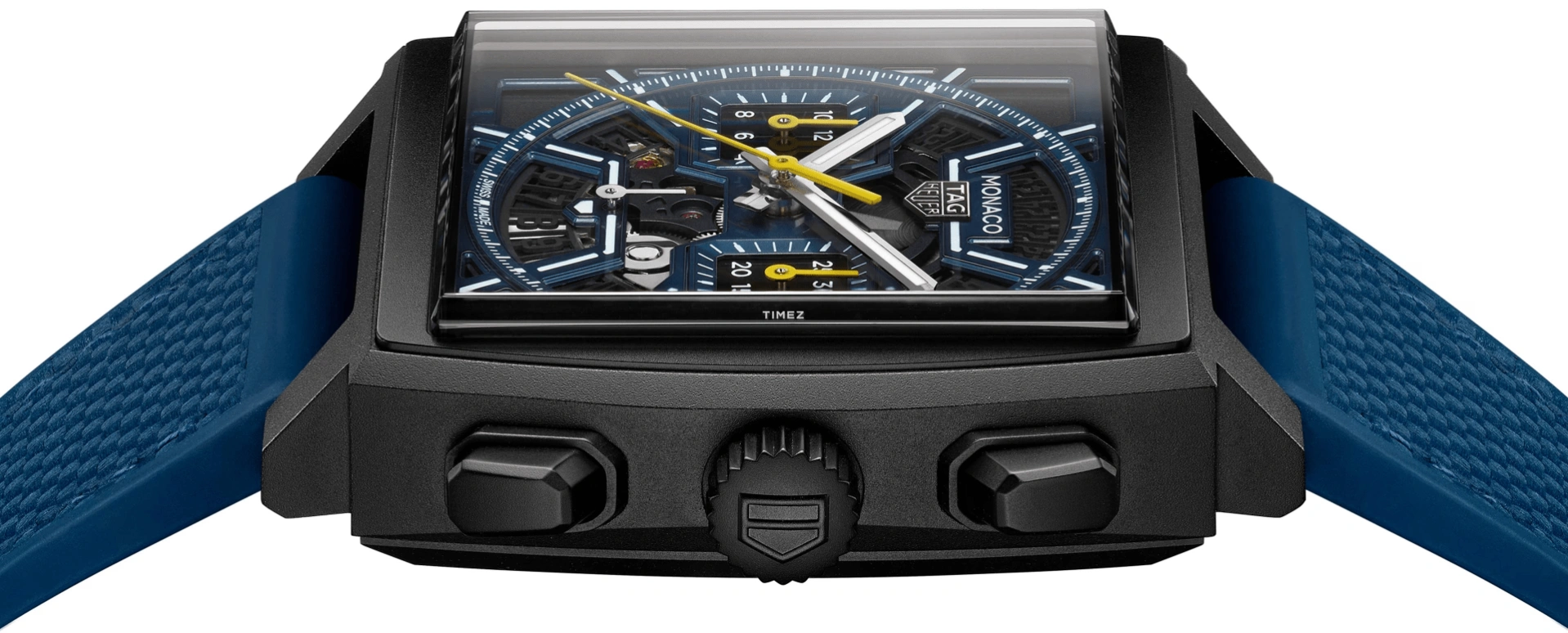 TAG Heuer,Monaco 39mm,39mm,Diamond-Like Carbon,Titanium,Black,Blue,Automatic,Chronograph,Day,Haoran Liu,turbo,CBL2188,CBL2188.FT6261