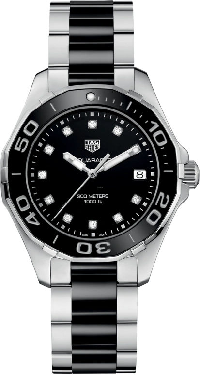 TAG Heuer,Aquaracer 35mm,35mm,Ceramic,Stainless Steel,Black,Quartz,Day,Sapphire,WAY131C,WAY131C.BA0913