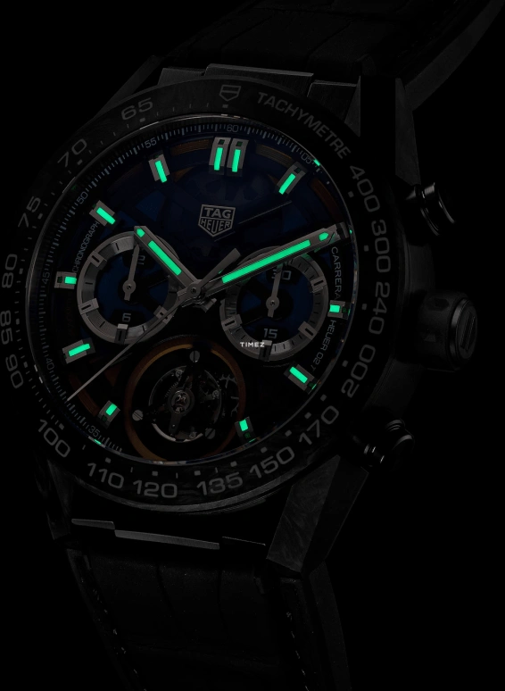 TAG Heuer,Carrera 45mm,45mm,Carbotanium,Black,Multi-Color,Automatic,Chronograph,Tourbillon,CAR5A8AF,CAR5A8AF.FC6415