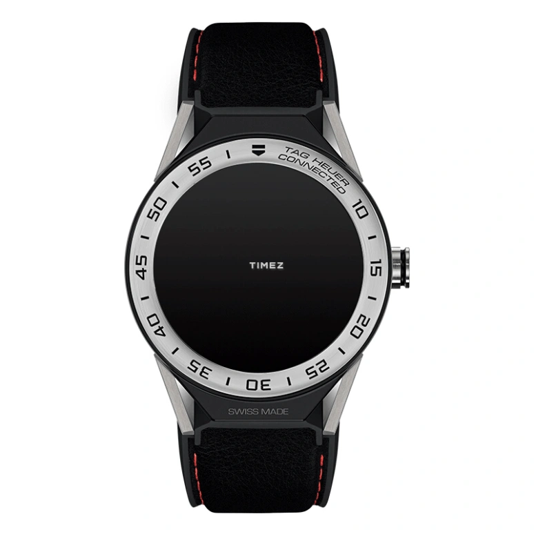 TAG Heuer,Connected Watch 45mm,45mm,Titanium,Silver,Black,Red,Processor,Chronograph,Day,Smartwatch,GPS,Sapphire,Crystal Glass,Round,SBF8A8029,SBF8A8029.11EB0148