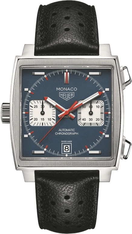 TAG Heuer,Monaco 39mm,39mm,Stainless Steel,Blue,Automatic,Chronograph,Date,Robert Downey Jr.,CAW211P,CAW211P.FC6356