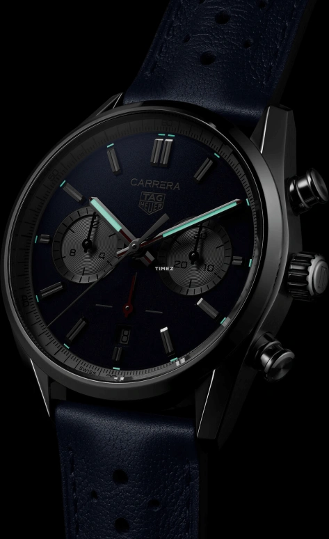 TAG Heuer,Carrera 42mm,42mm,Stainless Steel,White,Blue,Automatic,Chronograph,Day,CBN201B,CBN201B.FC6541