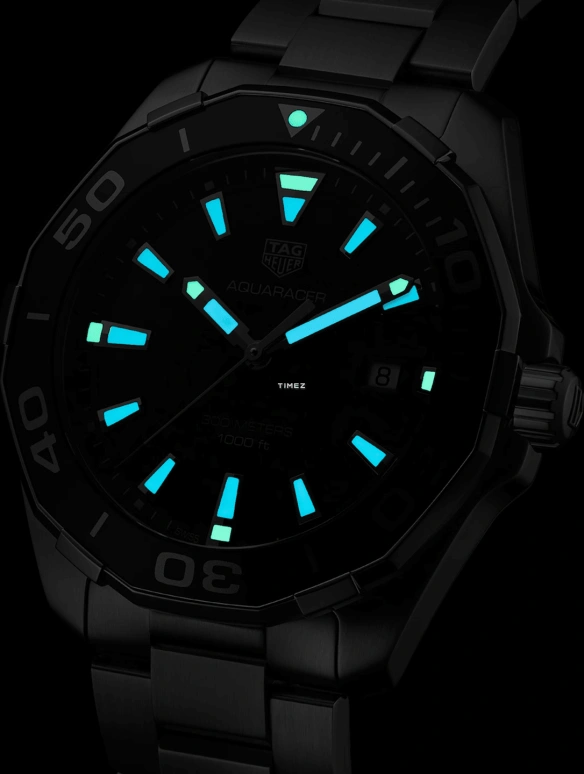 TAG Heuer,Aquaracer 43mm,43mm,Stainless Steel,Black,Quartz,Day,Sapphire,Crystal Glass,WAY101A,WAY101A.BA0746