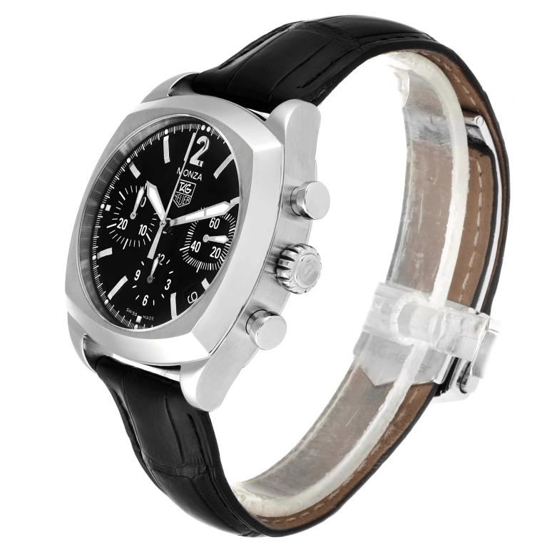 TAG Heuer,Monza 37x37mm,37x37mm,Stainless Steel,Black,Automatic,Chronograph,Day,CR2113,CR2113.FC6164