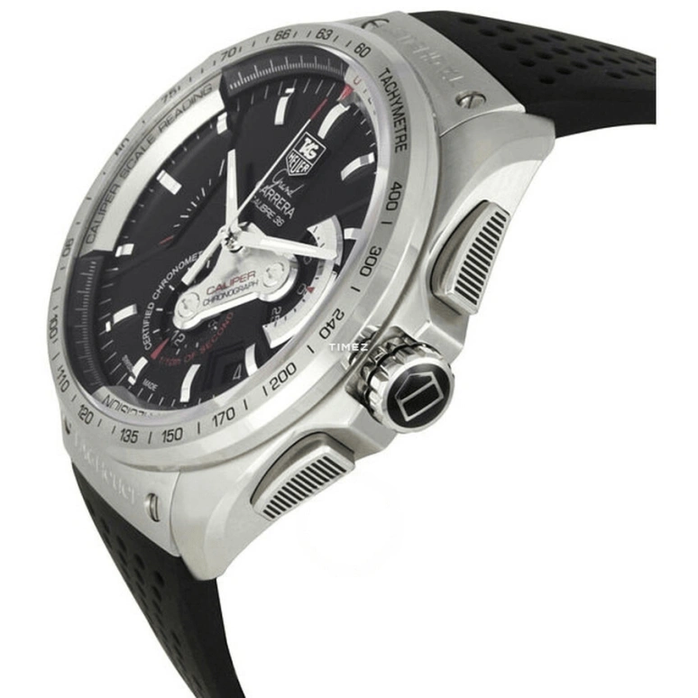 TAG Heuer,Carrera 43mm,43mm,Stainless Steel,Black,Automatic,Chronograph,Day,CAV5115,CAV5115.FT6019