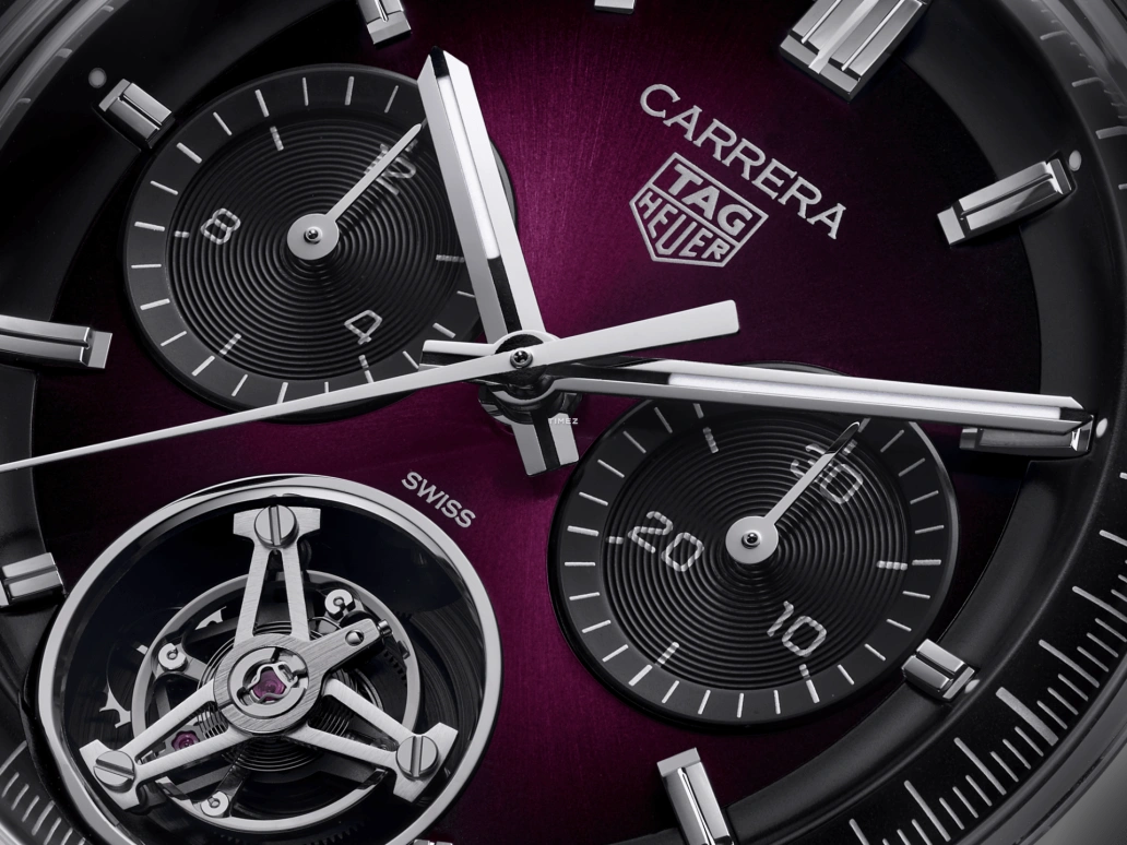 TAG Heuer,Carrera 42mm,42mm,Stainless Steel,Purple,Automatic,Chronograph,Tourbillon,CBS5017,CBS5017.FC6605