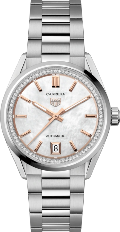 TAG Heuer,Carrera 36mm,36mm,Stainless Steel,White,Automatic,Day,46hours,WBN231C,WBN231C.BA0001