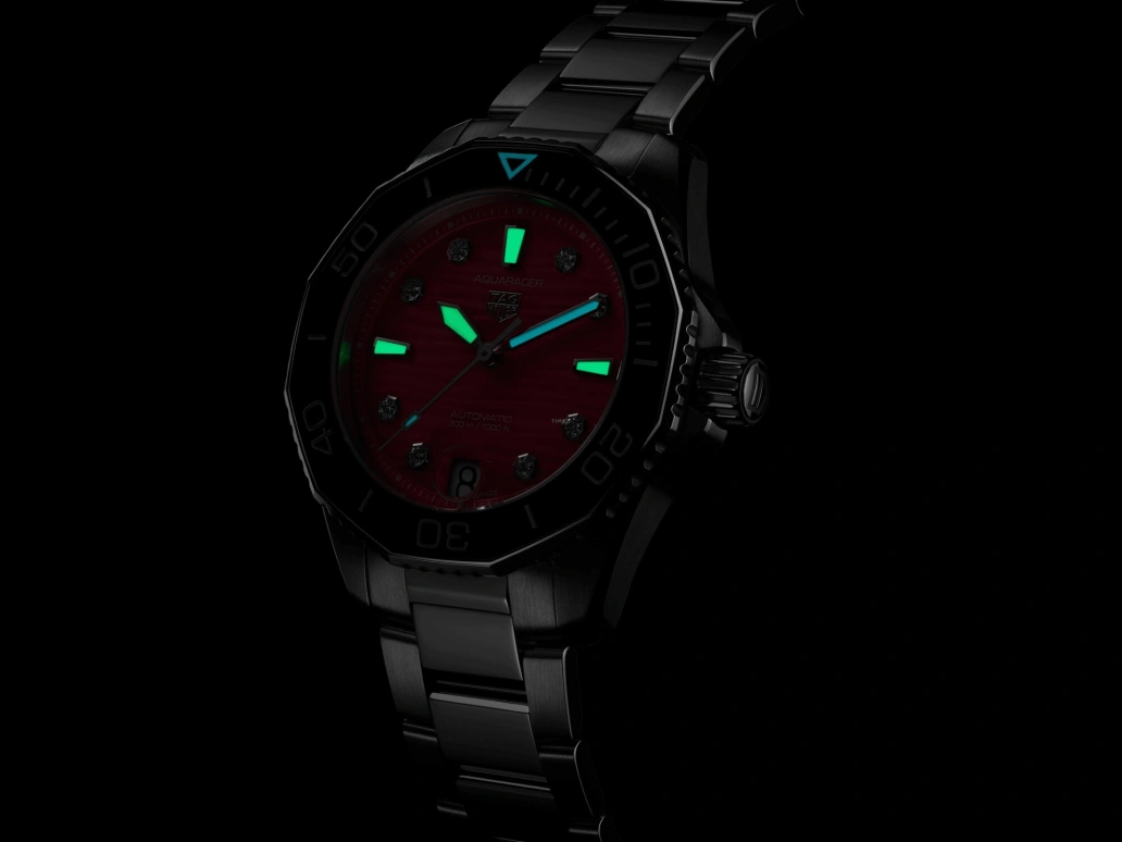 TAG Heuer,Aquaracer 36mm,36mm,Stainless Steel,White,Pink,Automatic,42hours,In-house Caliber,WBP231J,WBP231J.BA0618