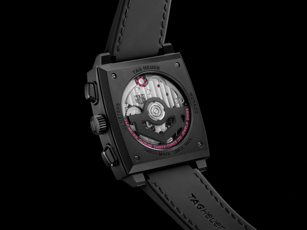 TAG Heuer,Monaco 39mm,39mm,Titanium,Black,Pink,Automatic,Chronograph,Day,CBL218B,CBL218B.FT6236