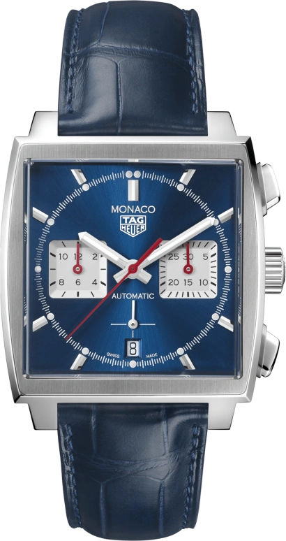 TAG Heuer,Monaco 39mm,39mm,Stainless Steel,Blue,Automatic,Chronograph,Date,Column Wheel,CBL2111,CBL2111.FC6453
