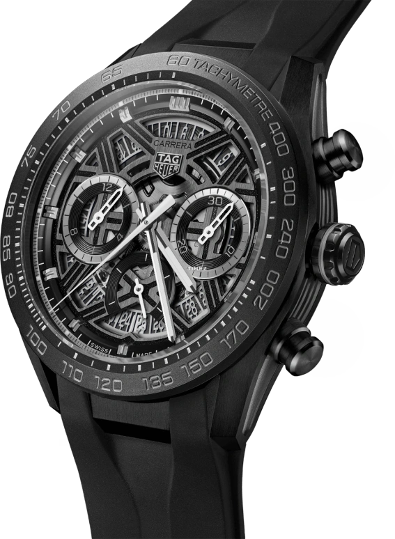 TAG Heuer,Carrera 44mm,44mm,Titanium,Grey,Skeleton,Automatic,Chronograph,Day,CBU2080,CBU2080.FT6272