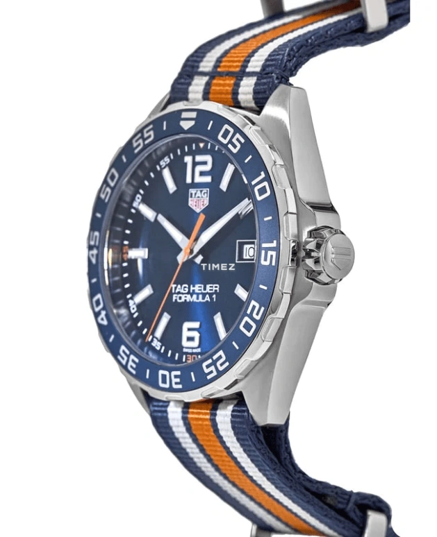 TAG Heuer,Formula 1 43mm,43mm,Stainless Steel,Blue,Quartz,Day,Sapphire,WAZ1010,WAZ1010.FC8196