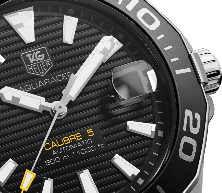 TAG Heuer,Aquaracer 41mm,41mm,Stainless Steel,Black,Automatic,Day,42hours,WAY221A,WAY221A.BA0928