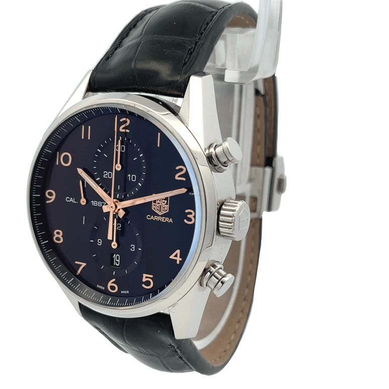 TAG Heuer,Carrera 43mm,43mm,Stainless Steel,Black,Automatic,Chronograph,Day,CAR2014,CAR2014.FC6236