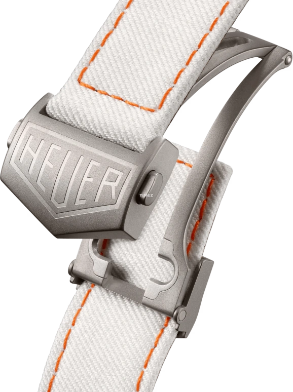 TAG Heuer,Monaco 39x39mm,39x39mm,Titanium,Blue,Orange,Silver White,Automatic,Chronograph,Day,CAW218G,CAW218G.EB0393