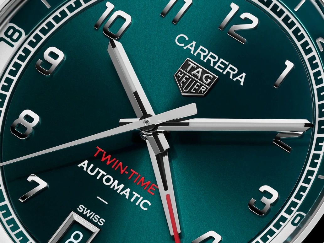 TAG Heuer,Carrera 41mm,41mm,Stainless Steel,Green,Automatic,Day,Dule Time,WDA2114,WDA2114.BA0043